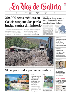 Cover of La Voz de Galicia (Ourense)