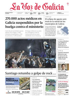 Cover of La Voz de Galicia (Santiago)