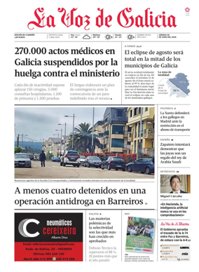 Cover of La Voz de Galicia (Viveiro)