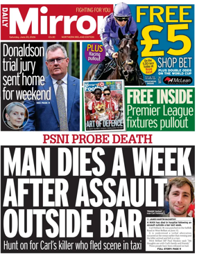 Cover of Daily Mirror (Northern Ireland)