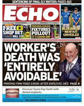 Cover of South Wales Echo