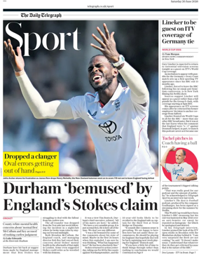 Cover of The Daily Telegraph - Sport Saturday