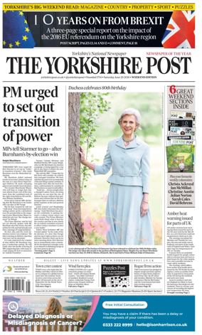 Cover of Yorkshire Post