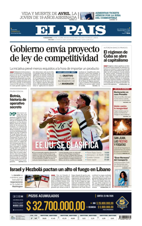 Cover of El Pais (Uruguay)