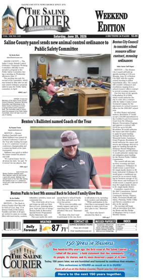 Cover of The Saline Courier Weekend