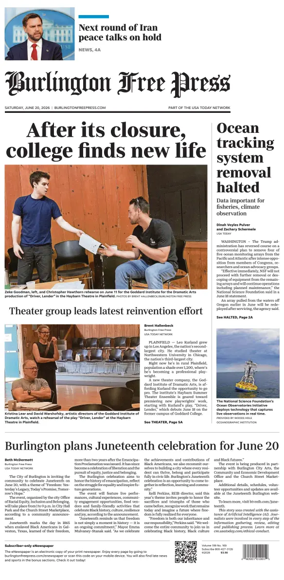 Cover of Burlington Free Press