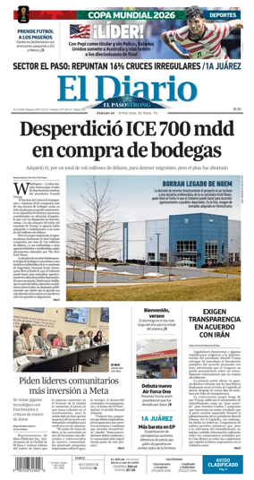 Cover of El Diario de El Paso