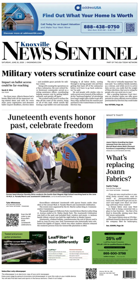 Cover of Knoxville News Sentinel