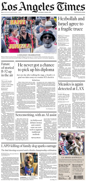 Cover of Los Angeles Times