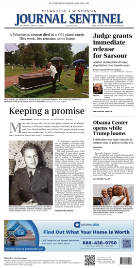 Cover of Milwaukee Journal Sentinel