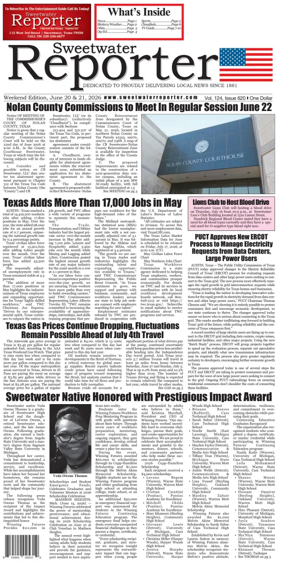 Cover of Sweetwater Reporter