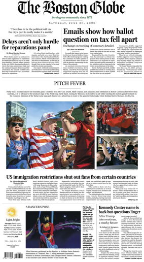 Cover of The Boston Globe
