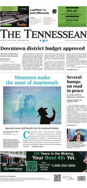Cover of The Tennessean