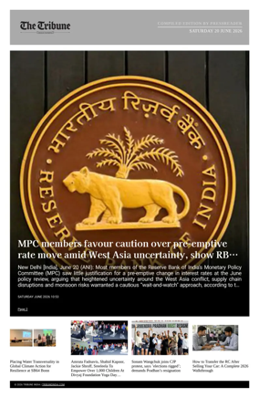 Cover of Tribune India - Compiled Edition
