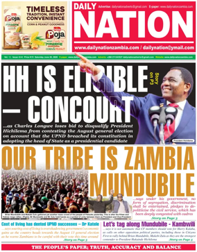 Cover of Daily Nation Newspaper
