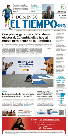 Cover of El Tiempo (Bogota)