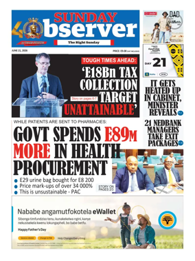 Cover of Sunday Observer (Eswatini)