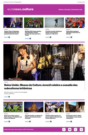 Cover of Euronews Culture and Sport (Portuguese)