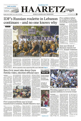 Cover of Haaretz english edition