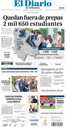Cover of El Diario de Chihuahua