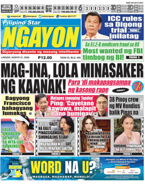 Cover of Pilipino Star Ngayon