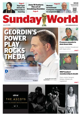 Cover of Sunday World (South Africa)