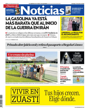 Cover of Diario de Noticias (Spain)