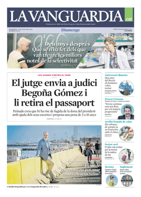Cover of La Vanguardia (Catala)