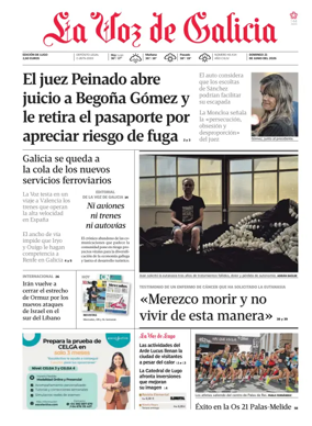 Cover of La Voz de Galicia (Lugo)