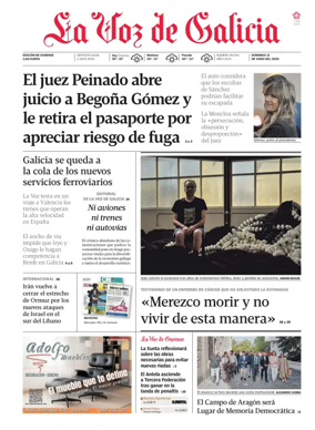 Cover of La Voz de Galicia (Ourense)