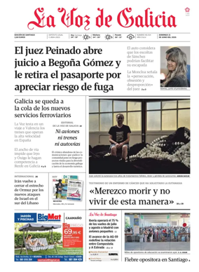 Cover of La Voz de Galicia (Santiago)