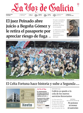 Cover of La Voz de Galicia (Vigo)