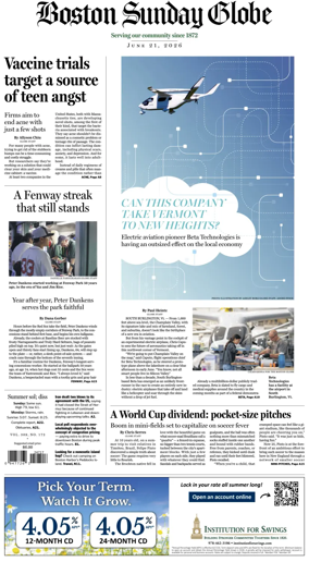 Cover of Boston Sunday Globe