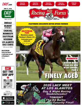 Cover of Daily Racing Form National Digital Edition
