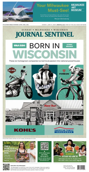 Cover of Milwaukee Journal Sentinel