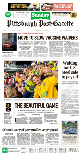 Cover of Pittsburgh Post-Gazette