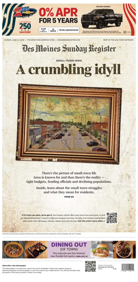 Cover of The Des Moines Register