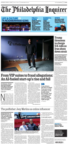 Cover of The Philadelphia Inquirer (South Jersey edition)
