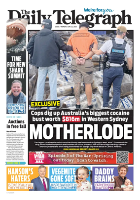 Cover of The Daily Telegraph (Sydney)