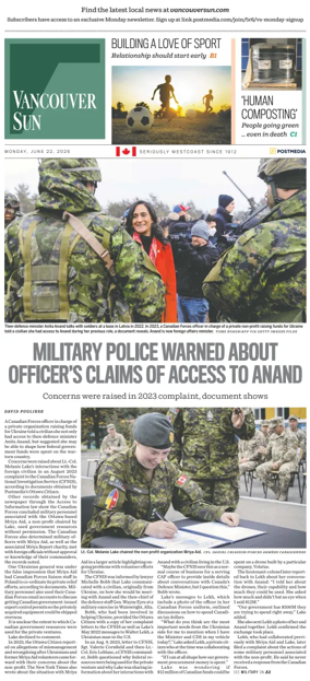 Cover of Vancouver Sun