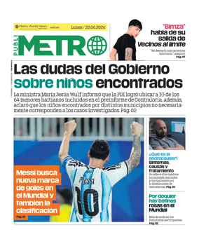 Cover of Publimetro Chile