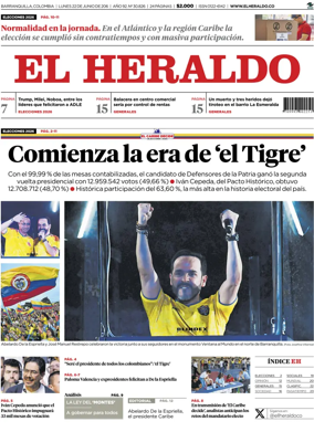 Cover of El Heraldo (Colombia)