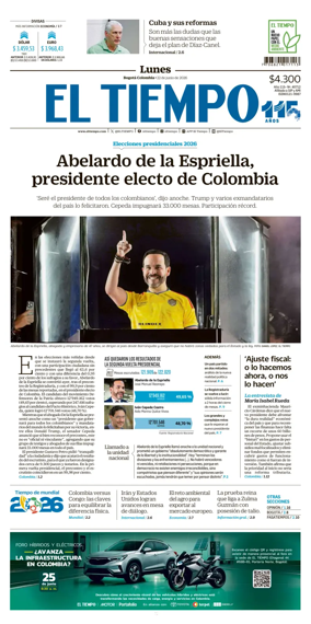 Cover of El Tiempo (Bogota)