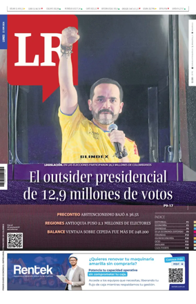 Cover of La Republica (Colombia)