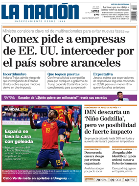Cover of La Nacion (Costa Rica)