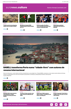 Cover of Euronews Culture and Sport (Portuguese)