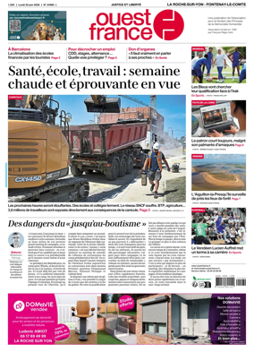 Cover of Ouest France (La Roche-sur-Yon - Fontenay-le-Comte)