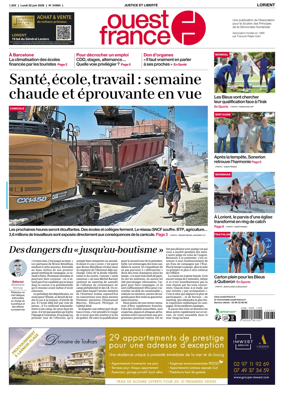 Cover of Ouest France (Lorient)