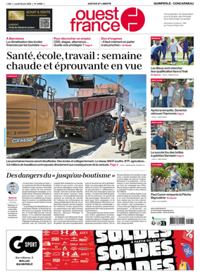 Cover of Ouest-France (Quimperle Concarneau)