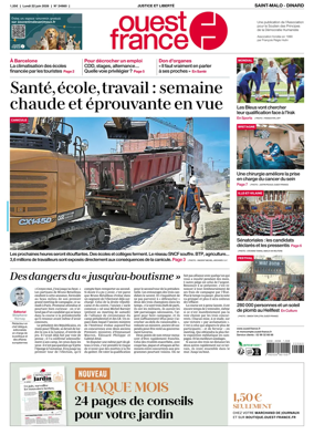 Cover of Ouest France (Saint-Malo)